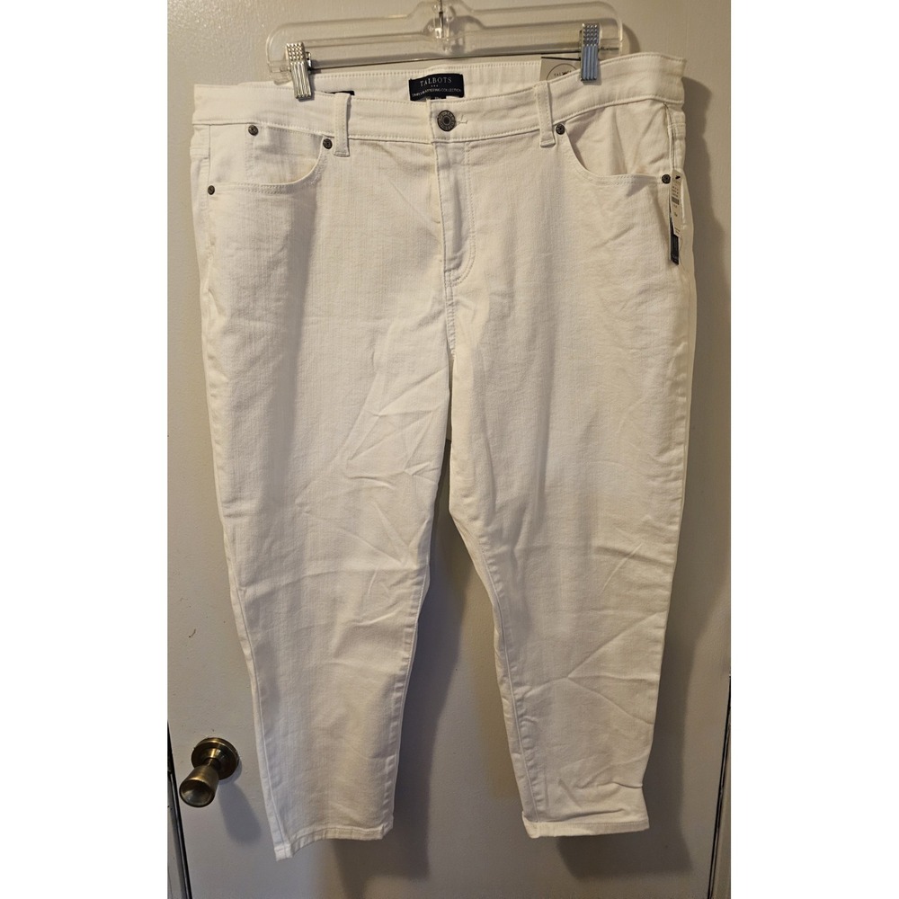 TALBOTS Simply Flattering White Jegging Crop Jeans Slimmin Women's Size 18W NWT